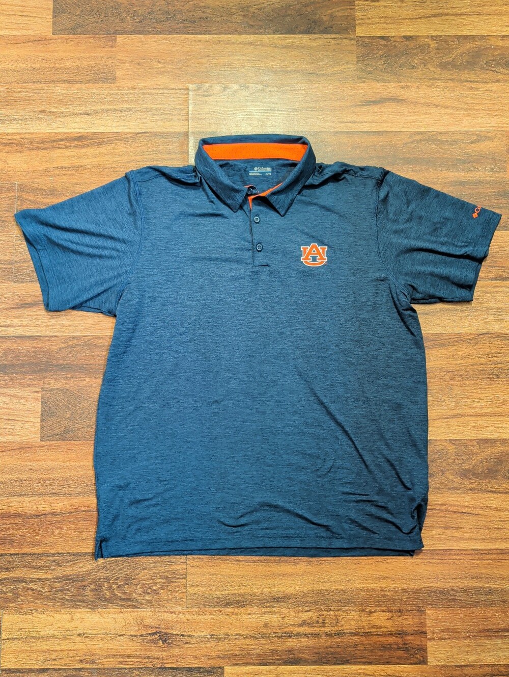 Columbia Men's Navy Polo with Orange Auburn Logo XL